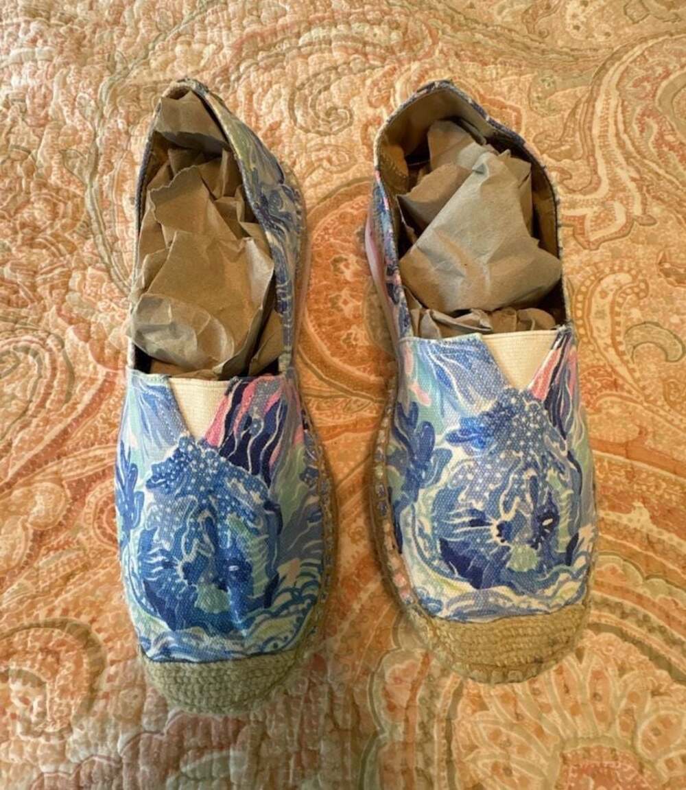 Flawed Lilly Pulitzer Floral Platform Espadrille Slip-On Shoes, 6 1/2M